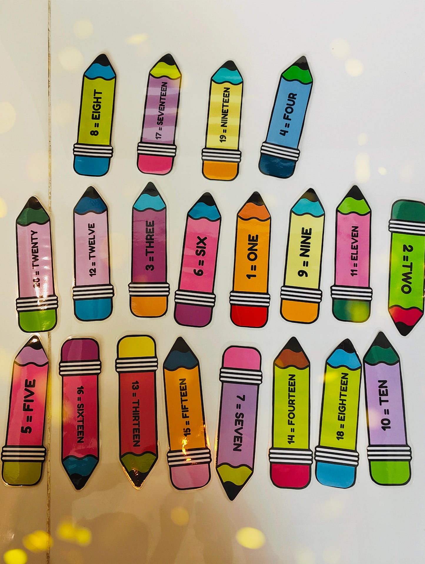 Laminated Number Pencils (1–20)