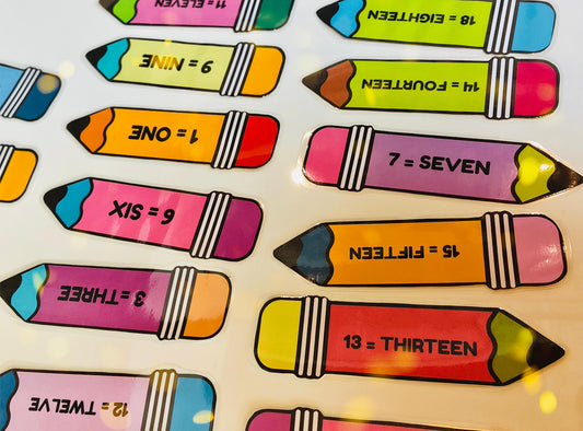 Laminated Number Pencils (1–20)