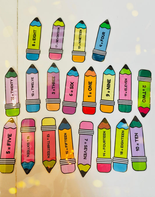 Laminated Number Pencils (1–20)