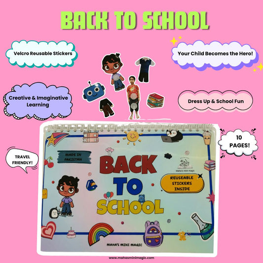 BACK TO SCHOOL REUSEABLE STICKER BOOK WITH YOUR KID STICKER!